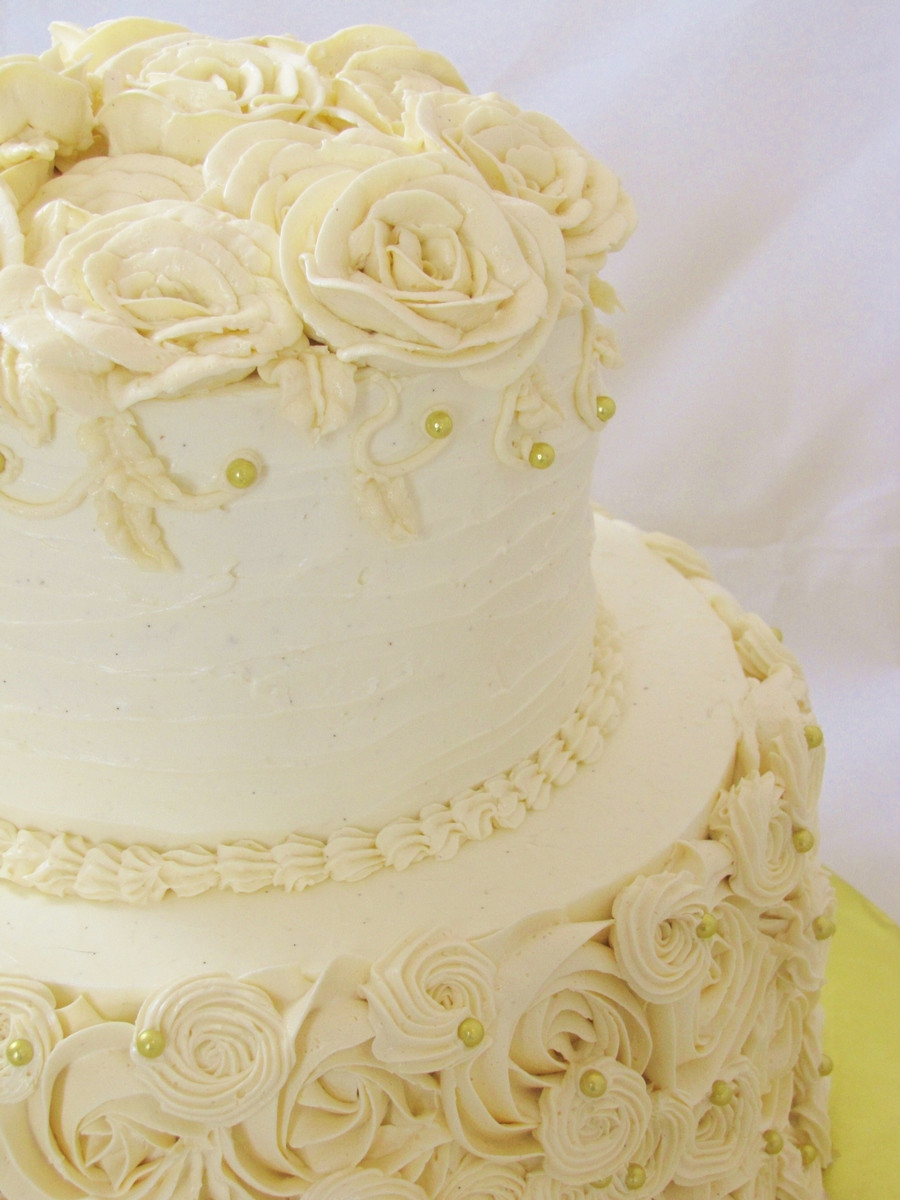 Buttercream Wedding Cakes
 Round Piped Buttercream Wedding Cake CakeCentral