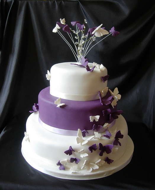 Butterfly Wedding Cakes
 purple butterfly wedding cake