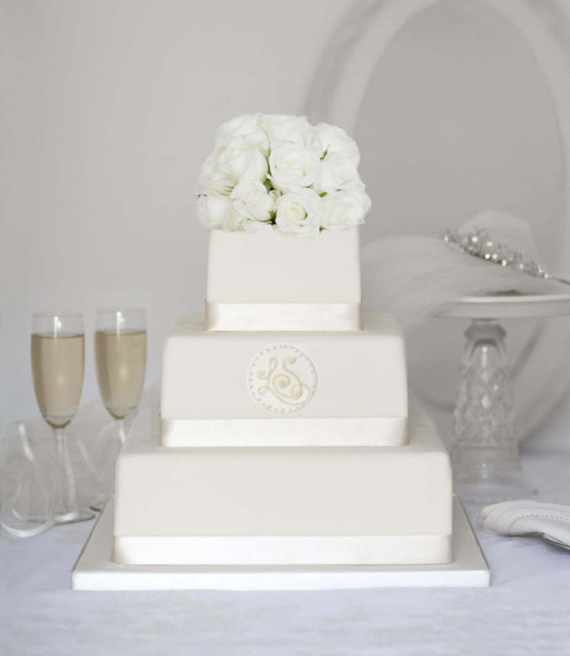 Buy Wedding Cakes
 Square online wedding cake with monogram