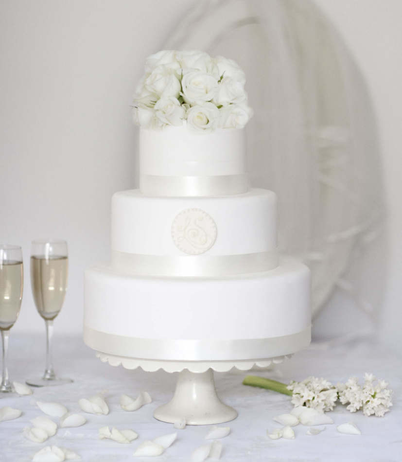 Buying Wedding Cakes
 Round Monogram Buy line Wedding Cake