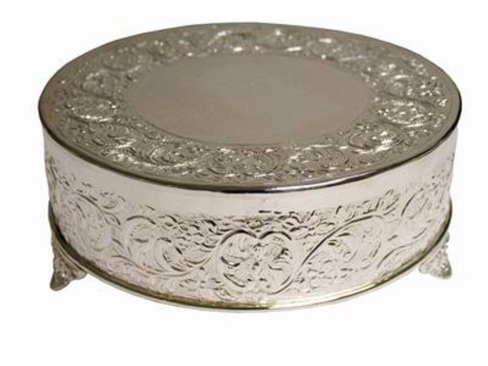 Cake Plateaus For Wedding Cakes
 22" Silver Round Cake Plateau