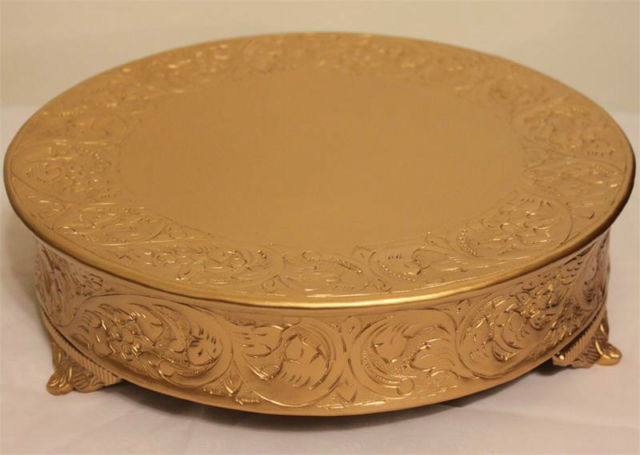 Cake Plateaus For Wedding Cakes
 Grand Wedding Matte Gold Round Cake Stand PLATEAU 14 Inch