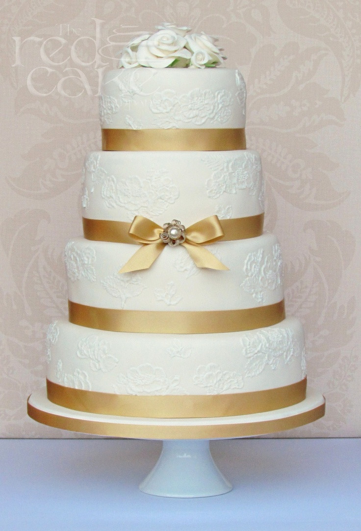 Cakes For A Wedding
 gold vintage wedding cake This would be fantastic for a
