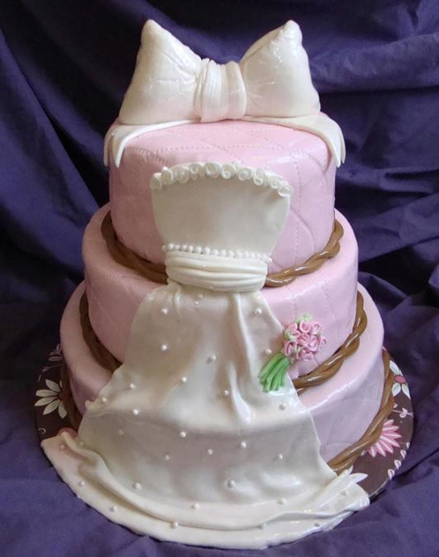 Cakes For Wedding Shower
 Wedding Dress Bridal Shower Cake CakeCentral