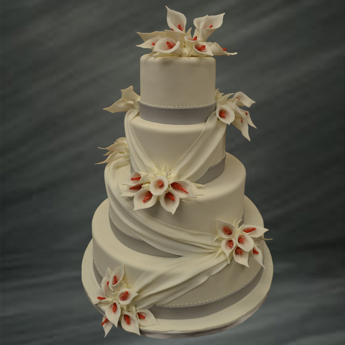 Calla Lilies Wedding Cakes
 Calla Lily Wedding Cake • Palermo s Custom Cakes & Bakery