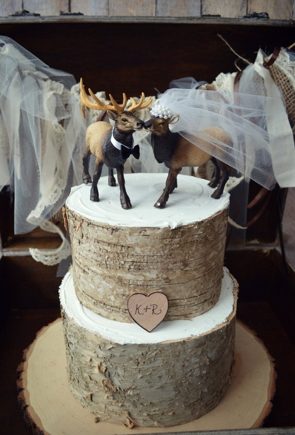 Camo Wedding Cakes
 Elk Elk hunter wedding cake topper hunting