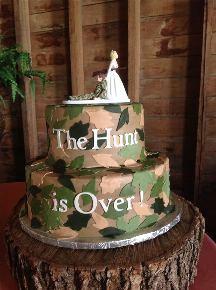 Camo Wedding Cakes
 Camouflage Grooms cake The hunt is over
