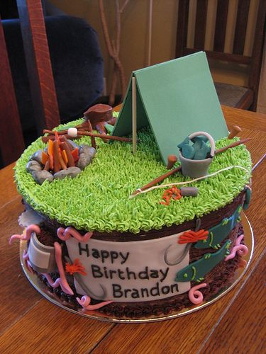 Camping Birthday Cake
 Southern Blue Celebrations CAMPING THEMED CAKES CUPCAKES