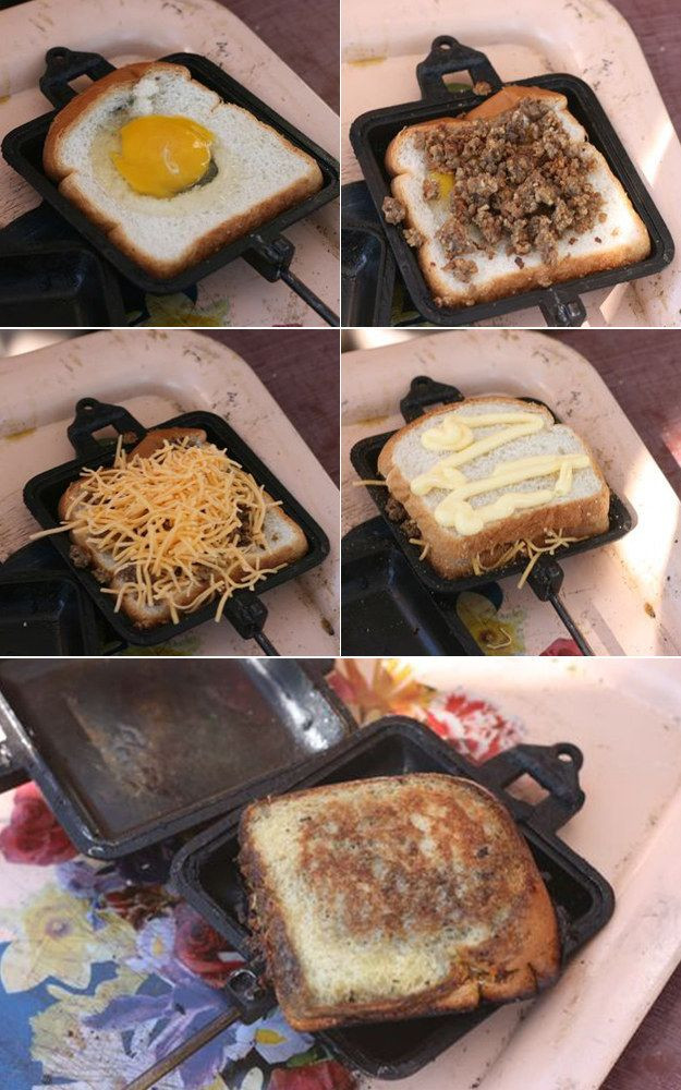 Camping Pie Iron Recipes
 Pie Iron Breakfast Sandwich