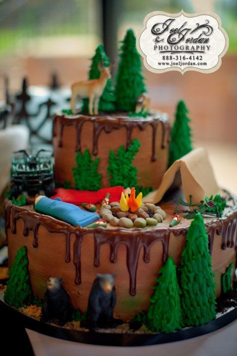 Camping themed Birthday Cake 20 Ideas for southern Blue Celebrations Camping themed Cakes Cupcakes