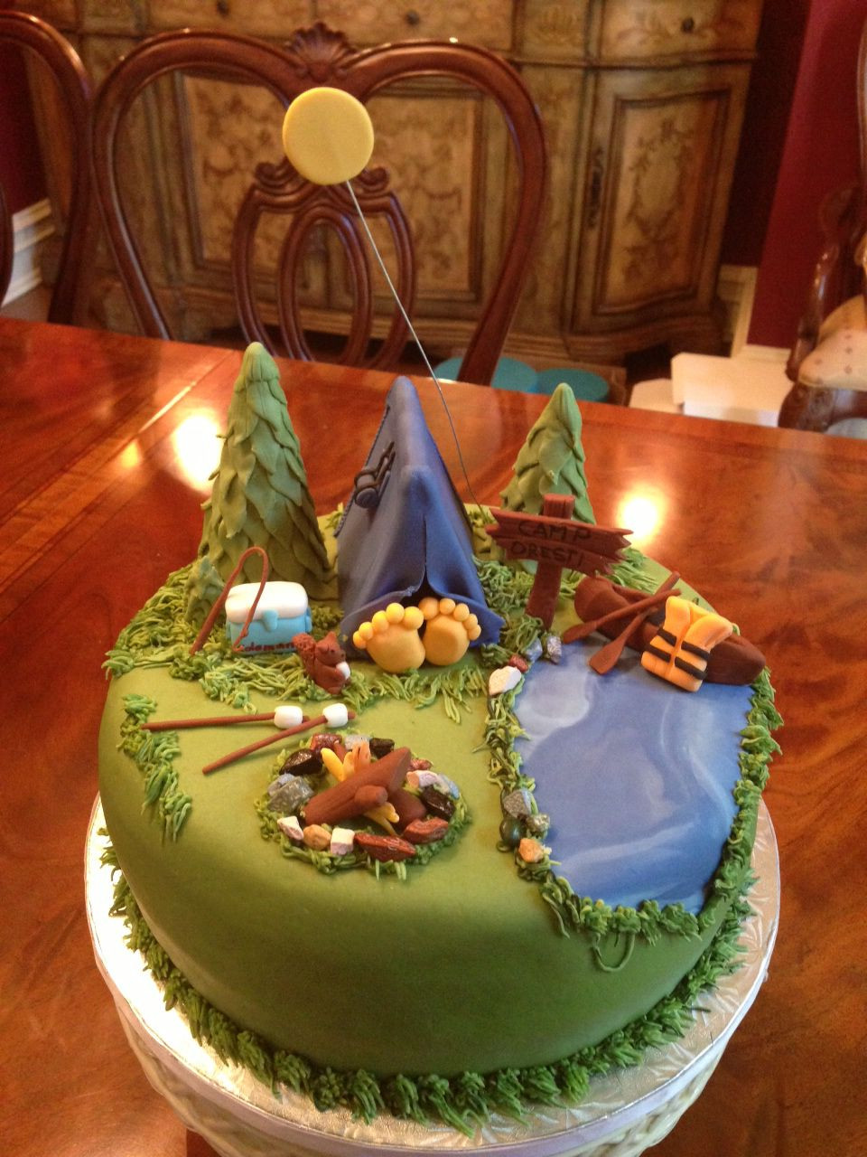 Camping Themed Birthday Cake
 Camping themed cake 烘焙 Pinterest