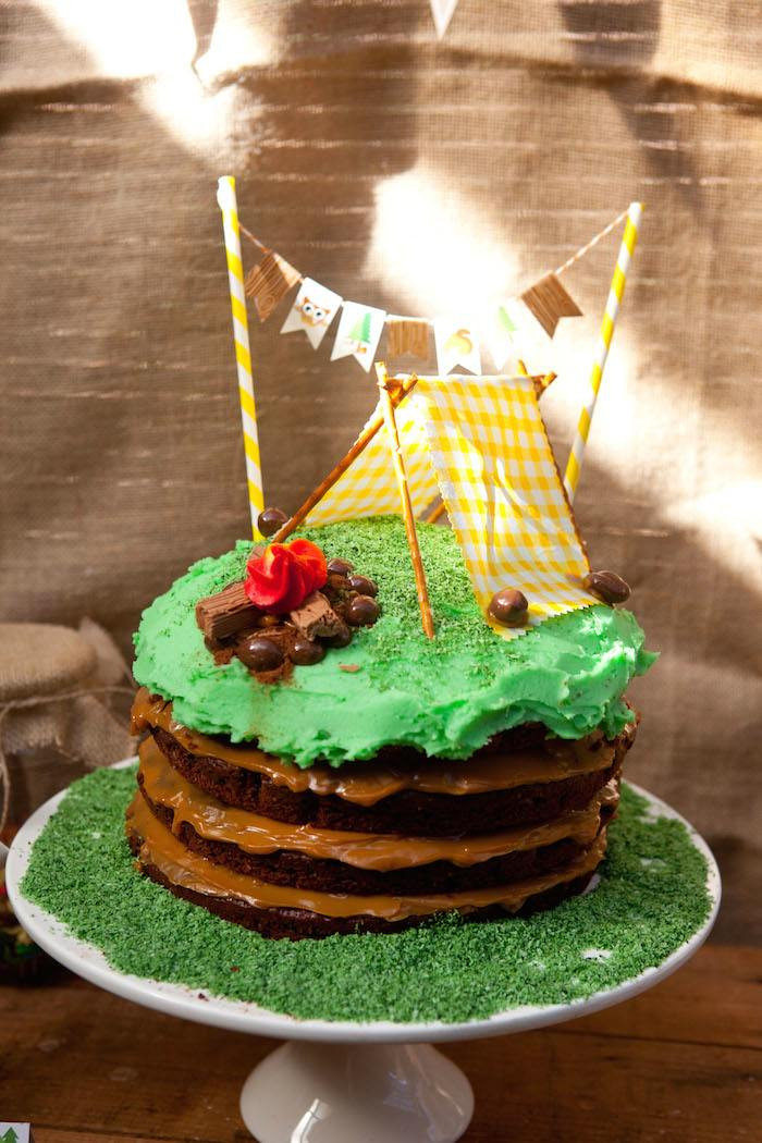 Camping Themed Birthday Cake
 Kara s Party Ideas Camping Themed Birthday Party