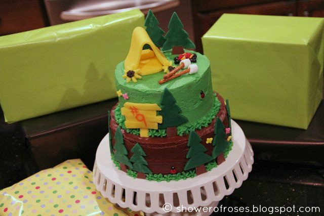 Camping Themed Birthday Cake
 Shower of Roses A Camping Themed Birthday Cake