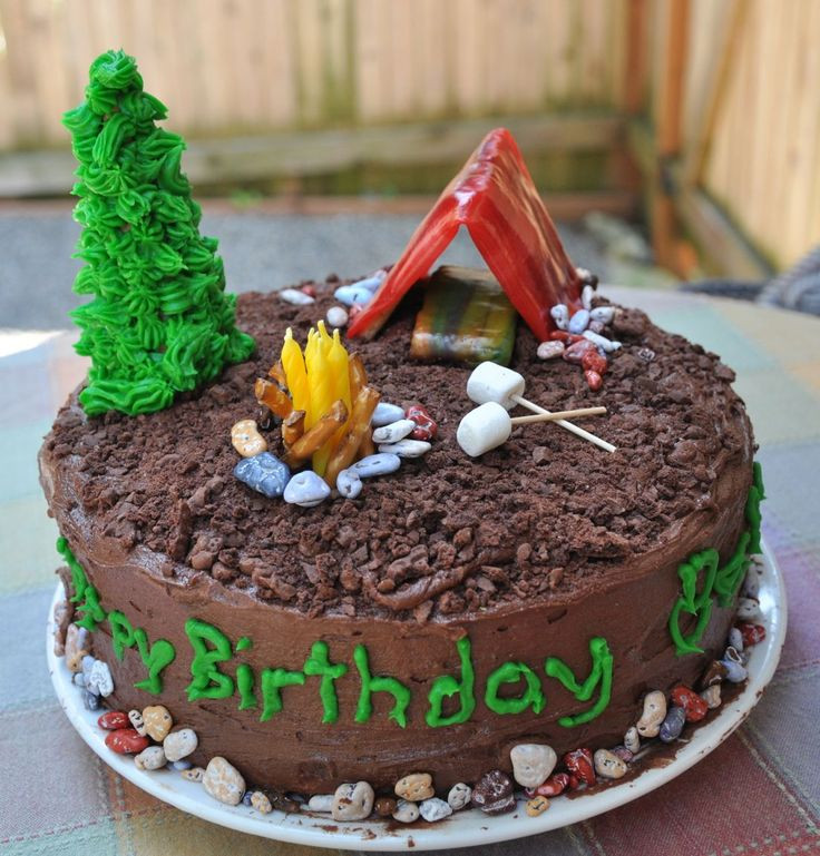 Camping Themed Birthday Cake
 Best 25 Camping birthday cake ideas only on Pinterest