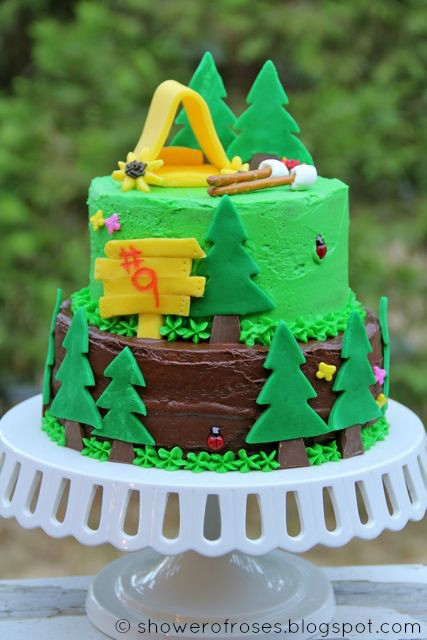 Camping Themed Birthday Cake
 Shower of Roses A Camping Themed Birthday Cake