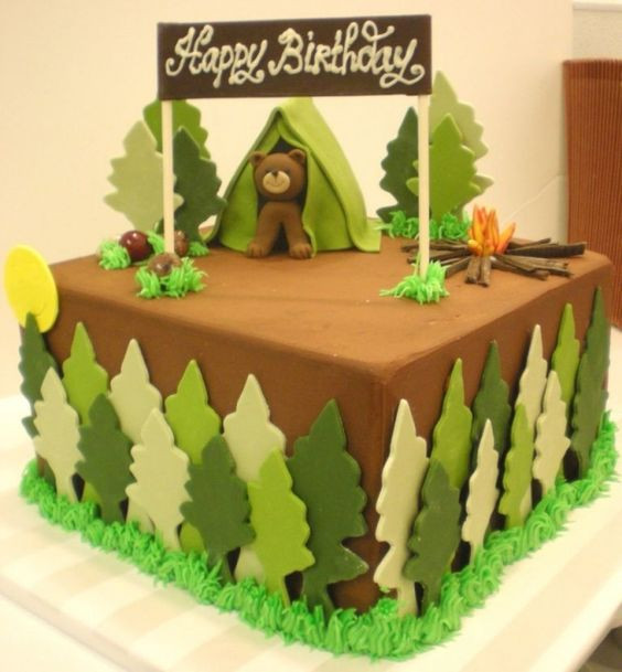 Camping Themed Birthday Cake
 Southern Blue Celebrations CAMPING THEMED CAKES CUPCAKES