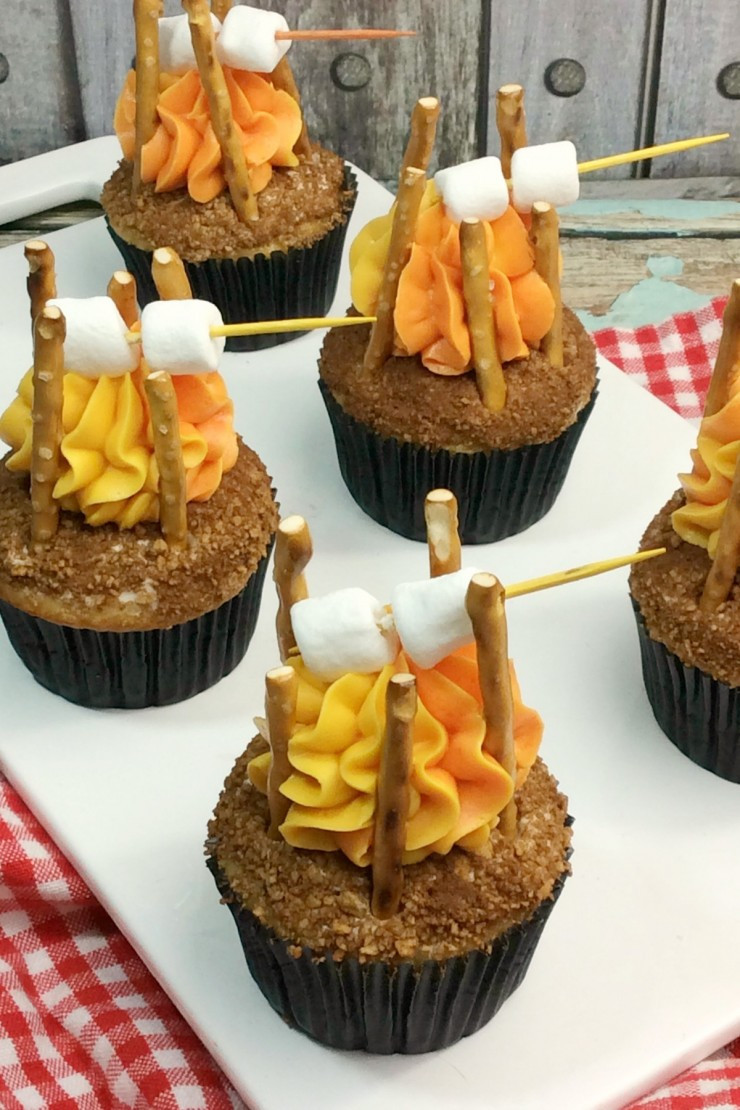 Camping Themed Cupcakes
 Camp Fire Cupcakes Life Love Liz