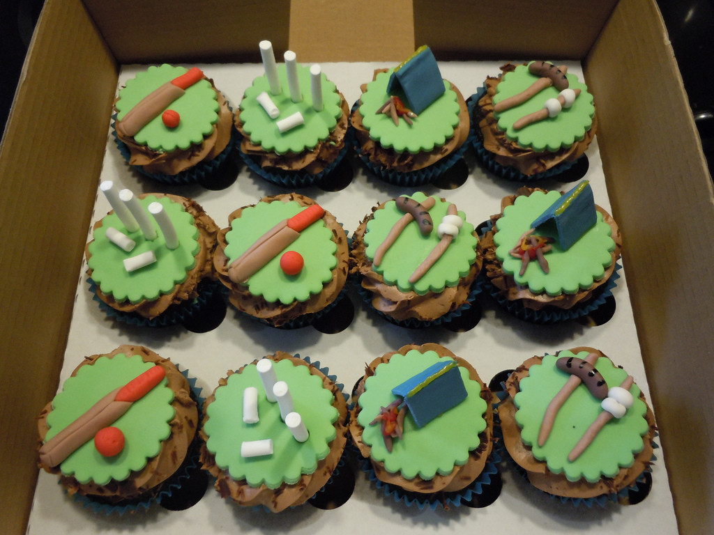 Camping Themed Cupcakes
 Cricket and camping themed cupcakes a photo on Flickriver