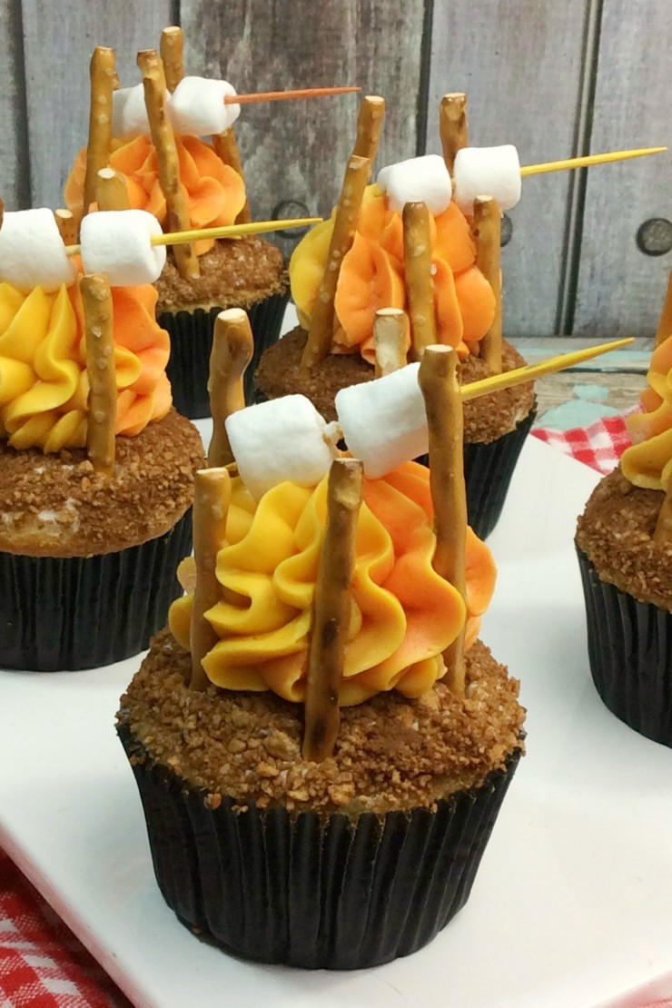 Camping Themed Cupcakes
 Camp Fire Cupcakes Life Love Liz