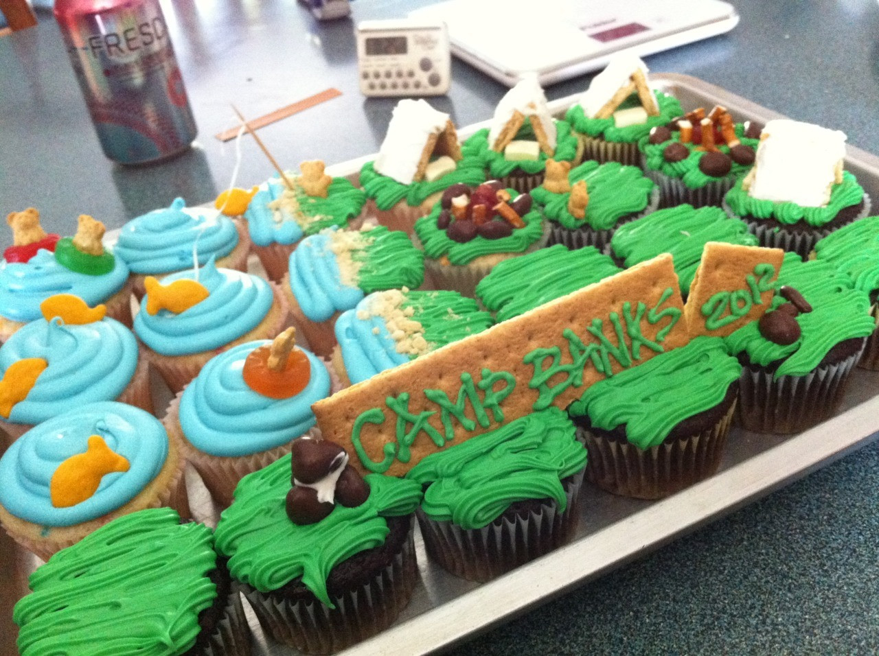 Camping Themed Cupcakes
 fuck yeah cupcakes Camping Party Cupcakes Chocolate cake