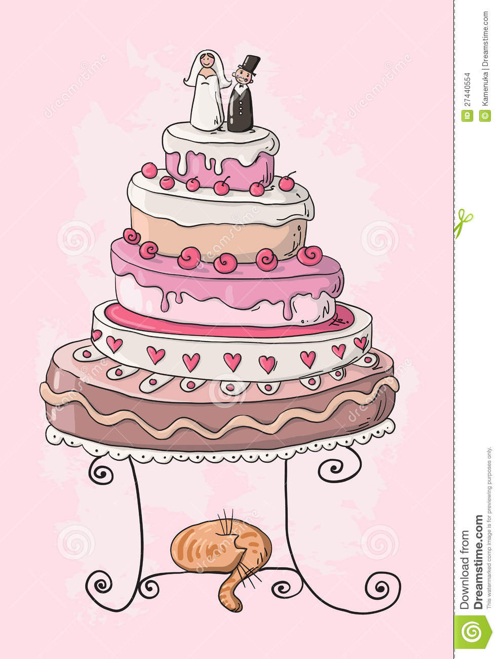 Cartoon Wedding Cakes
 Wedding Cake Cartoon Stock Image