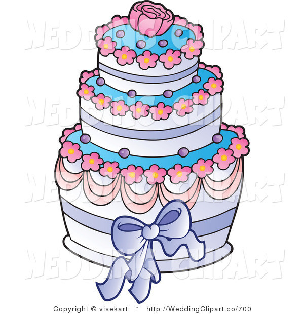 Cartoon Wedding Cakes
 Vector Cartoon Marriage Clipart of a Wedding Pink Blue and