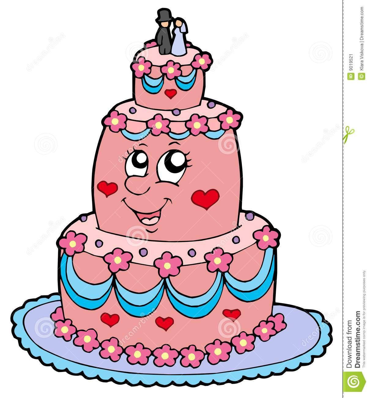 Cartoon Wedding Cakes
 Cartoon wedding cake stock vector Illustration of