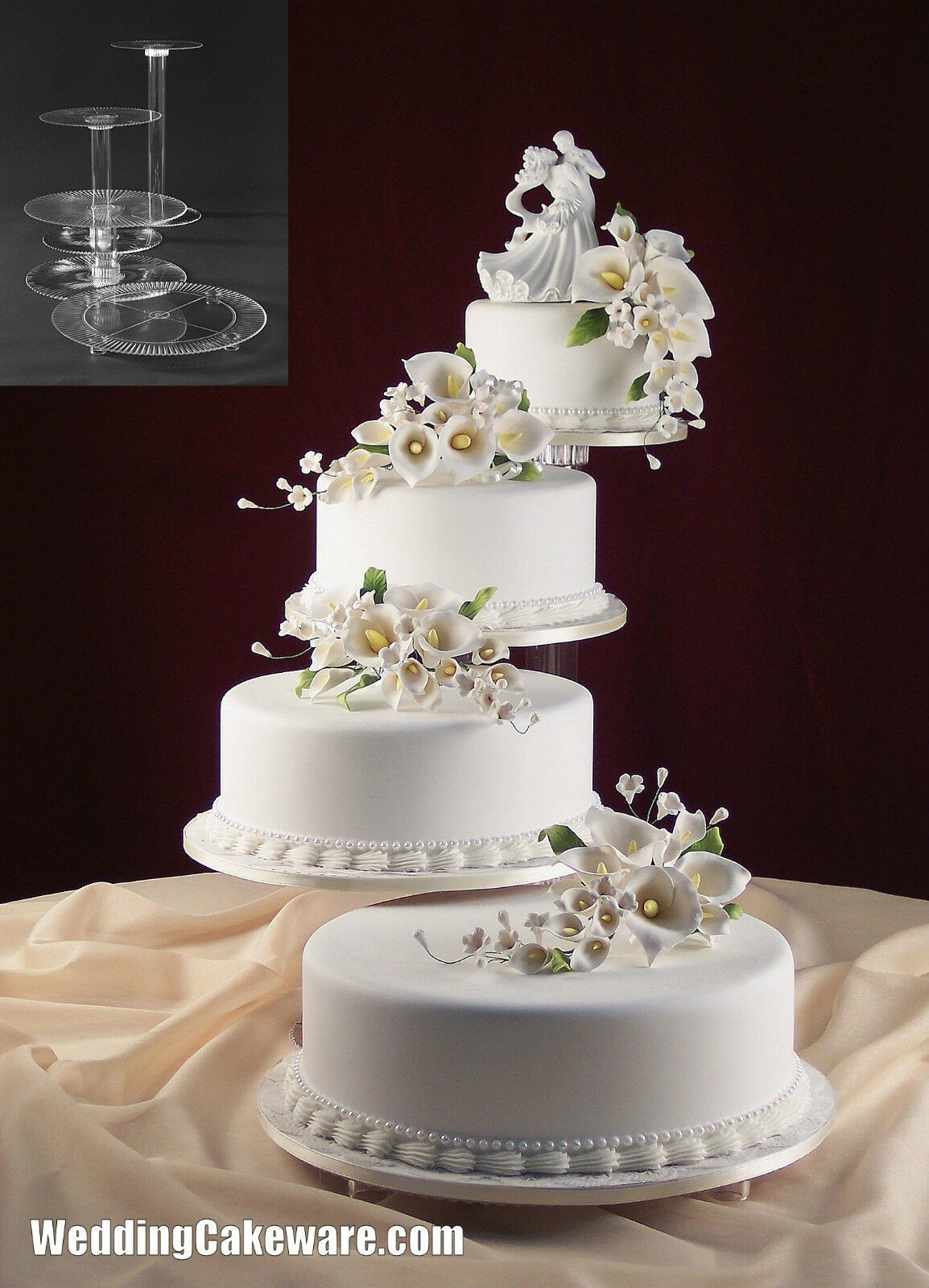 Cascading Wedding Cakes
 Wedding Cakes Stands Bling Wedding Cake Stand Drum 18