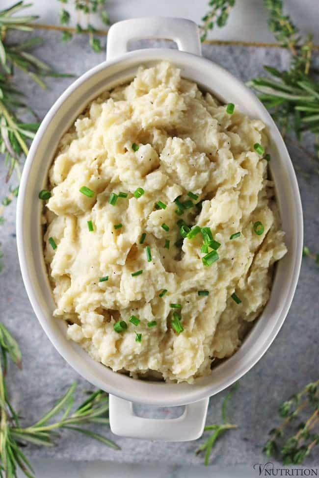 Cauliflower Mashed Potatoes Healthy
 Vegan Cauliflower Mashed Potatoes