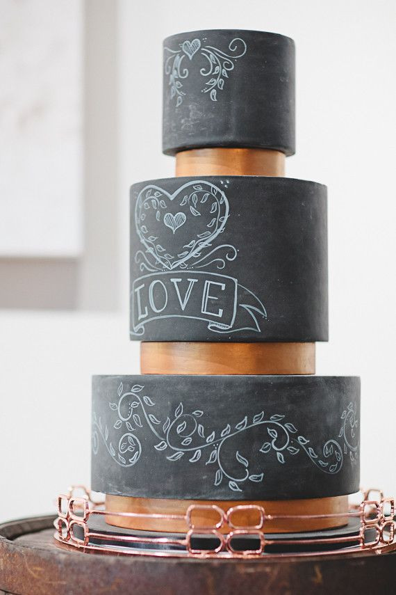 Chalkboard Wedding Cakes
 Wedding Cake Wednesday Chalkboard Cakes