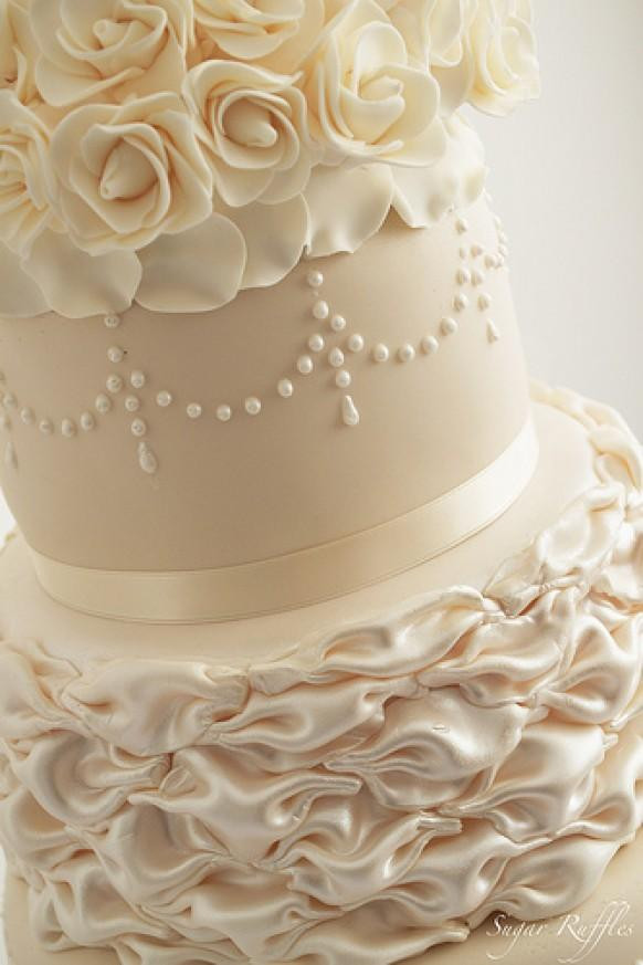 Champagne Color Wedding Cakes
 Ivory Wedding Ivory & Champagne Wedding Cake