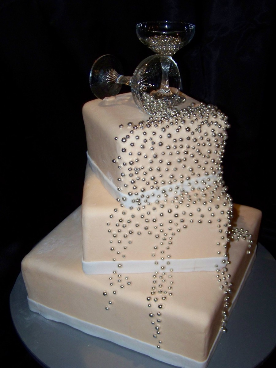 Champagne Color Wedding Cakes
 Spilled Champagne Wedding Cake CakeCentral
