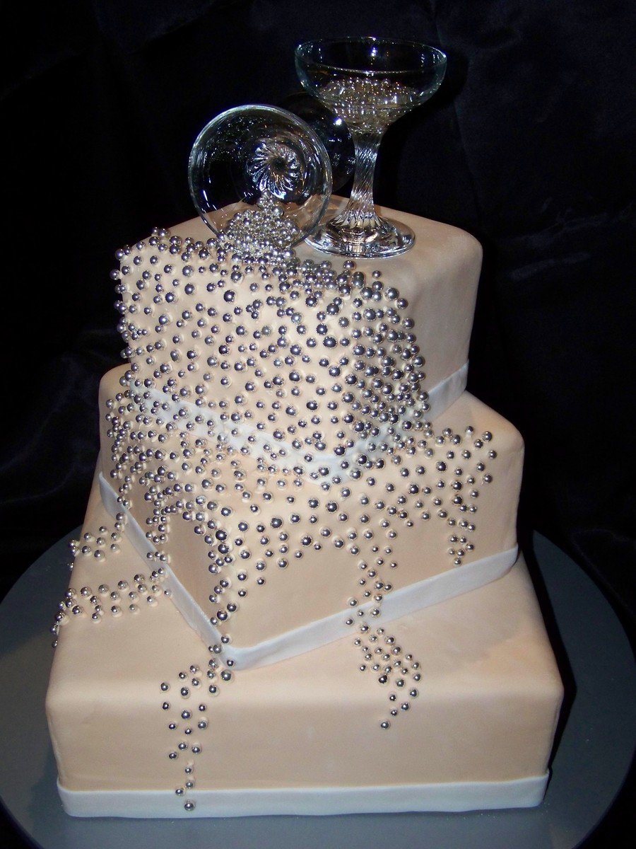 Champagne Colored Wedding Cakes
 Spilled Champagne Wedding Cake CakeCentral