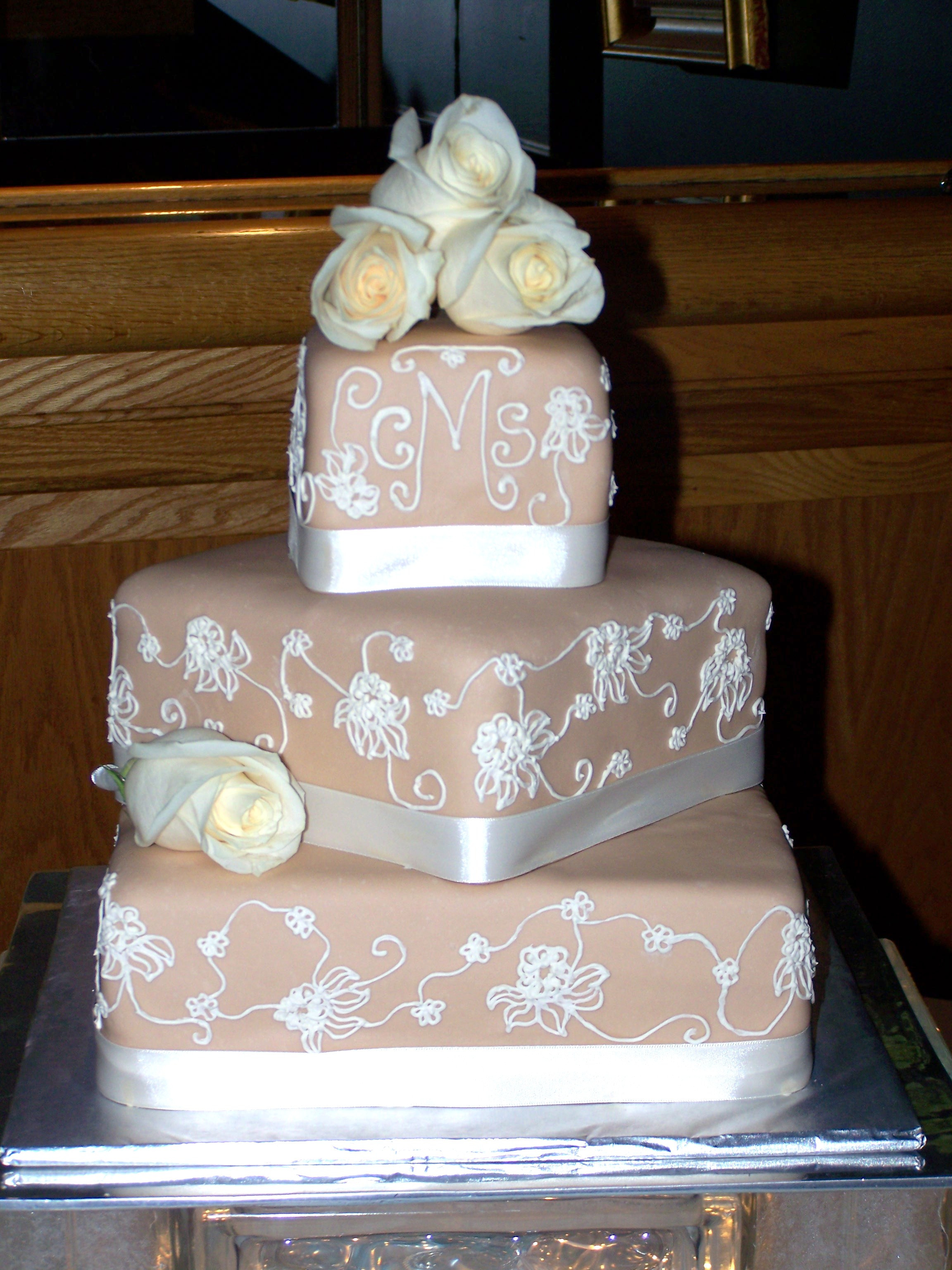 Champagne Colored Wedding Cakes
 Champagne Ivory Wedding Cake