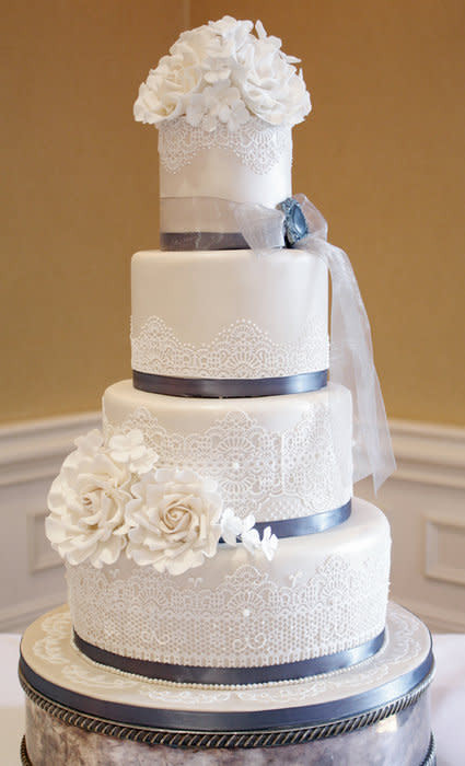 Chantilly Wedding Cakes
 Chantilly lace wedding cake cake by Little Black Cat