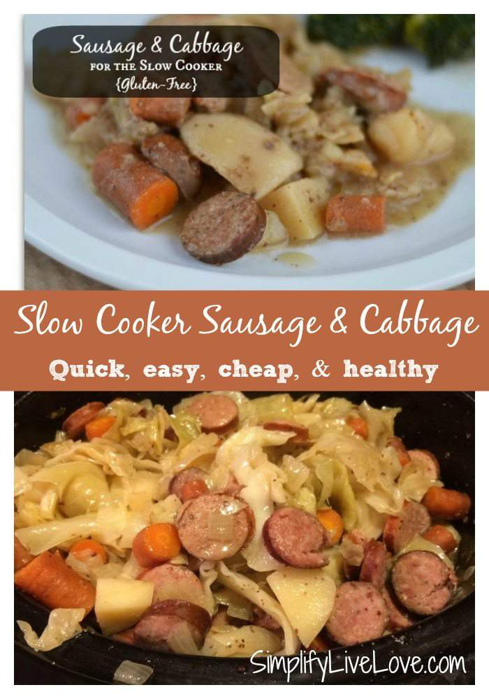 Cheap Healthy Slow Cooker Recipes
 Crockpot Sausage and Cabbage Gluten Free Simplify