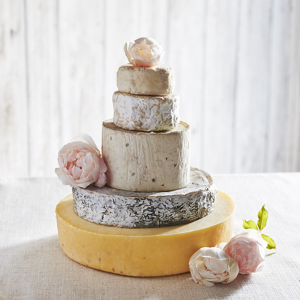 Cheese Wedding Cake
 ‘Opal’ Cheese Celebration Cake – The Courtyard Dairy