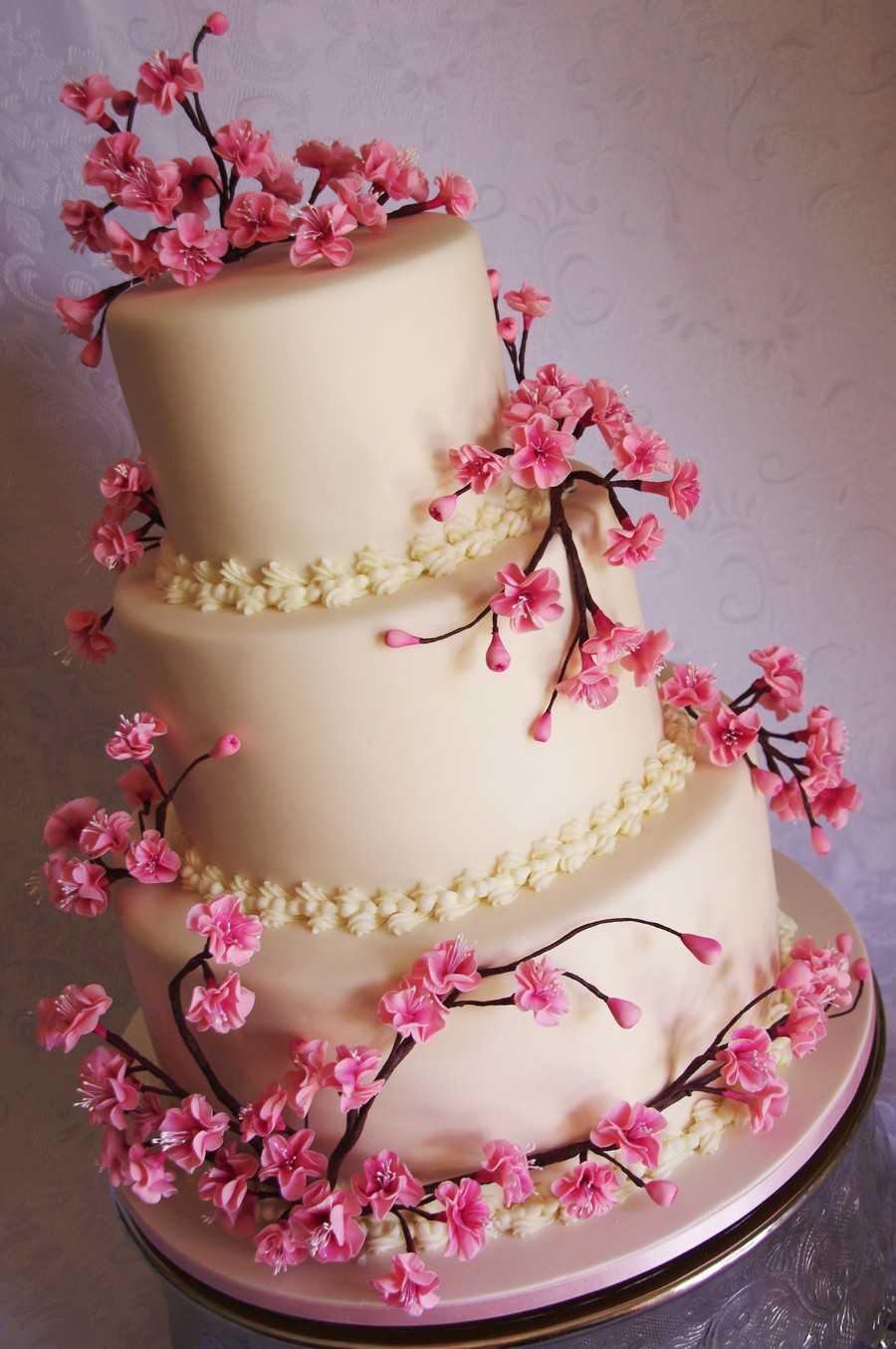 Cherry Blossom Wedding Cakes
 Madeline And Derek CakeCentral