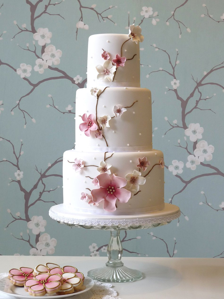 Cherry Blossom Wedding Cakes
 Pastel Pink Wedding Cakes