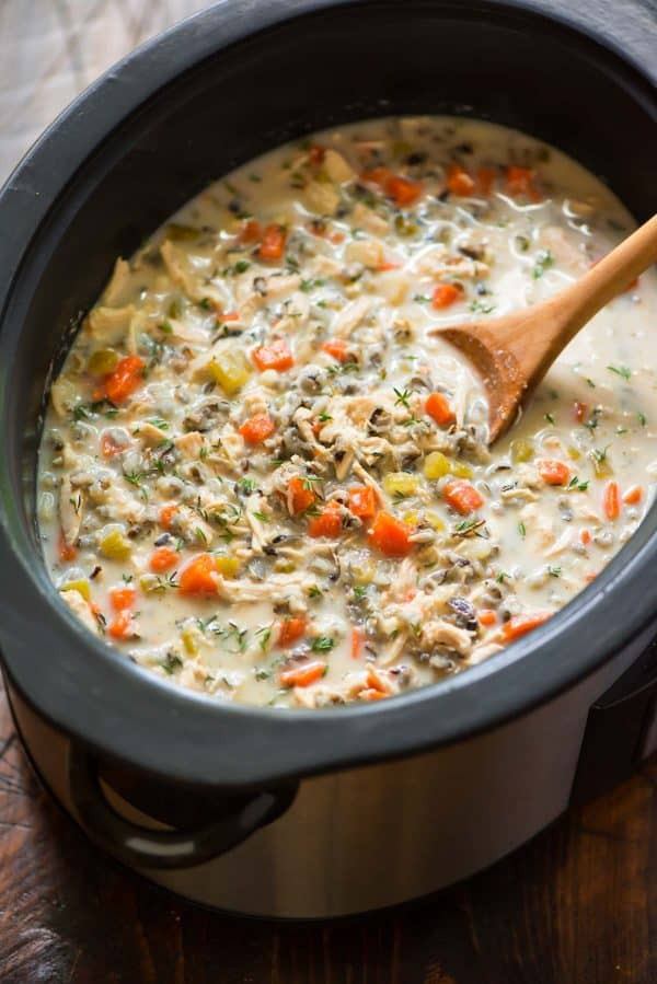 Chicken And Rice Slow Cooker Recipes Healthy
 Creamy Chicken and Wild Rice Soup