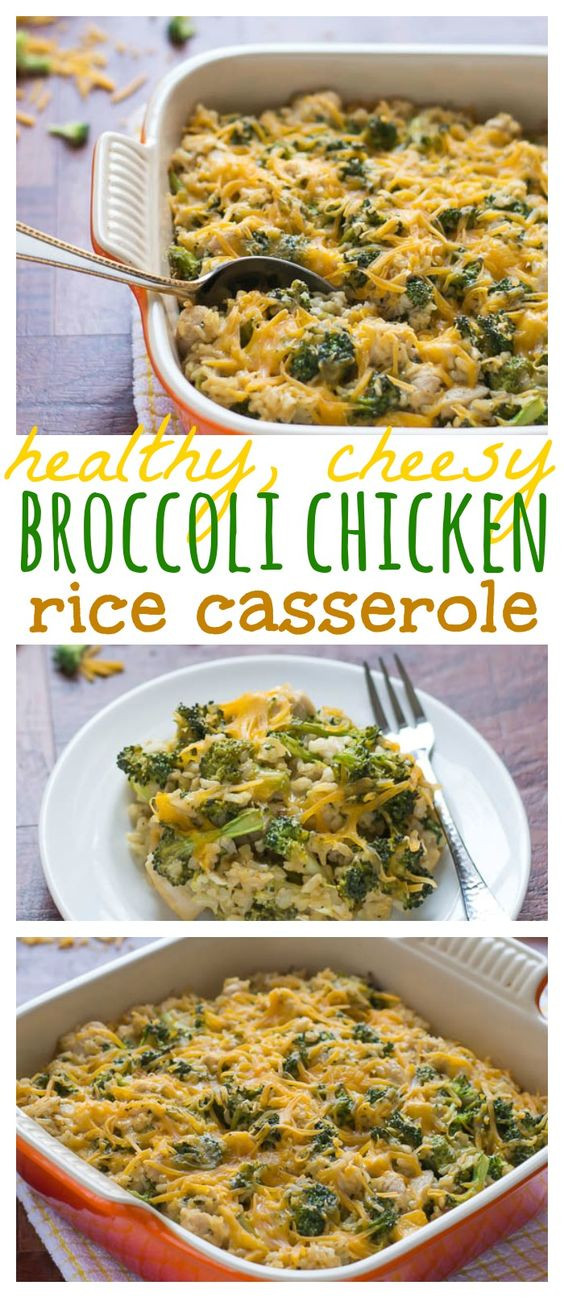 Chicken Broccoli Rice Casserole Healthy
 Healthy Cheesy Chicken Broccoli Rice Casserole