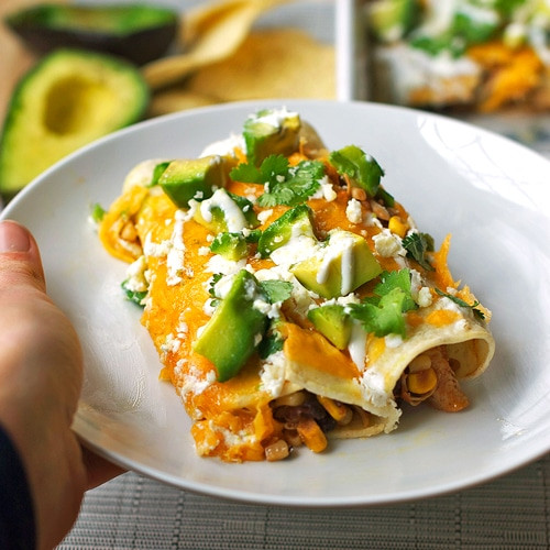 Chicken Enchiladas Healthy
 Skinny Chicken Enchiladas Pinch of Yum