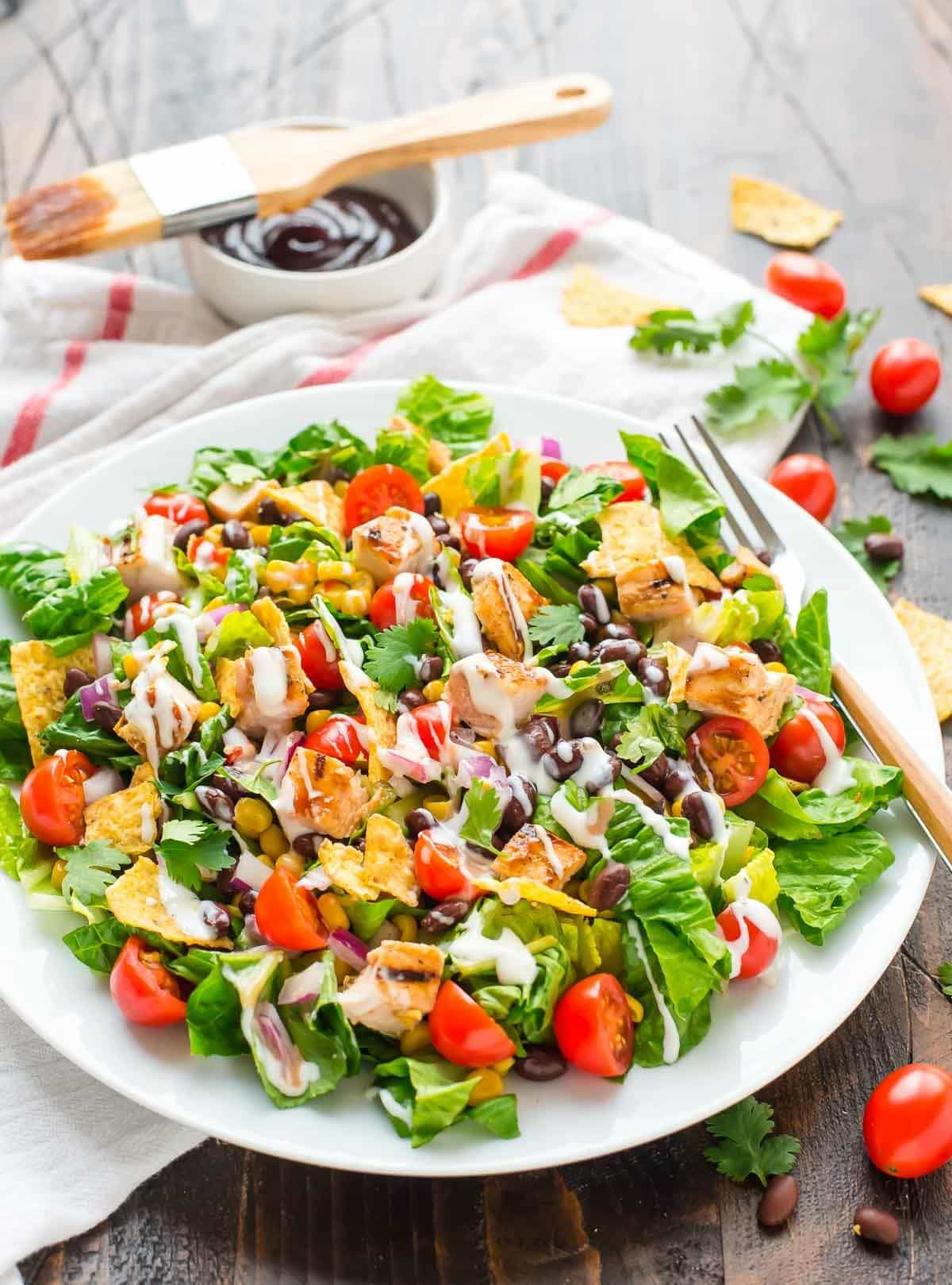 Chicken Salad Recipe Healthy
 BBQ Chicken Salad with Creamy Ranch