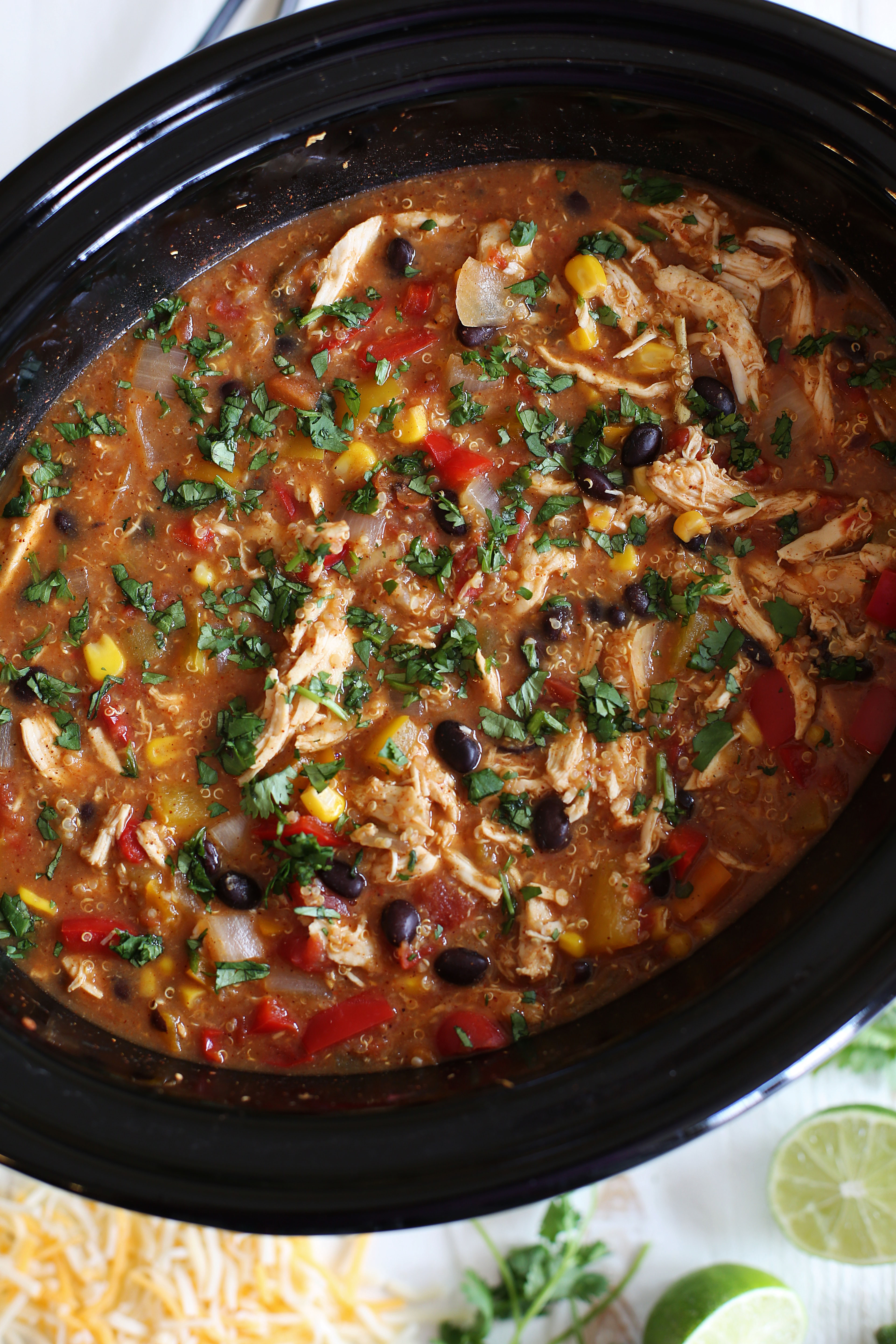 Chicken Slow Cooker Recipes Healthy
 Slow Cooker Chicken Fajita & Quinoa Soup Eat Yourself Skinny