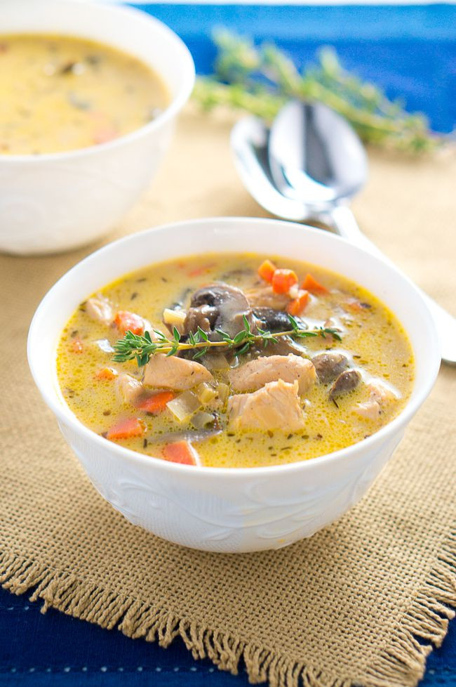 Chicken Soup Healthy
 Creamy Chicken and Mushroom Soup