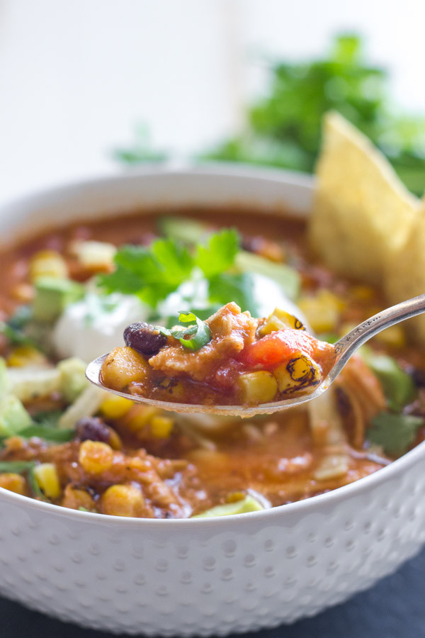 Chicken Tortilla Soup Crock Pot Healthy
 Crockpot Chicken Tortilla Soup Lovely Little Kitchen