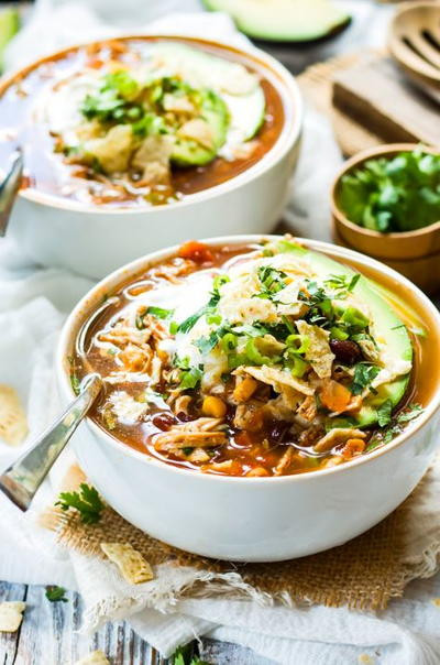 Chicken Tortilla Soup Healthy
 Healthy Slow Cooker Chicken Tortilla Soup