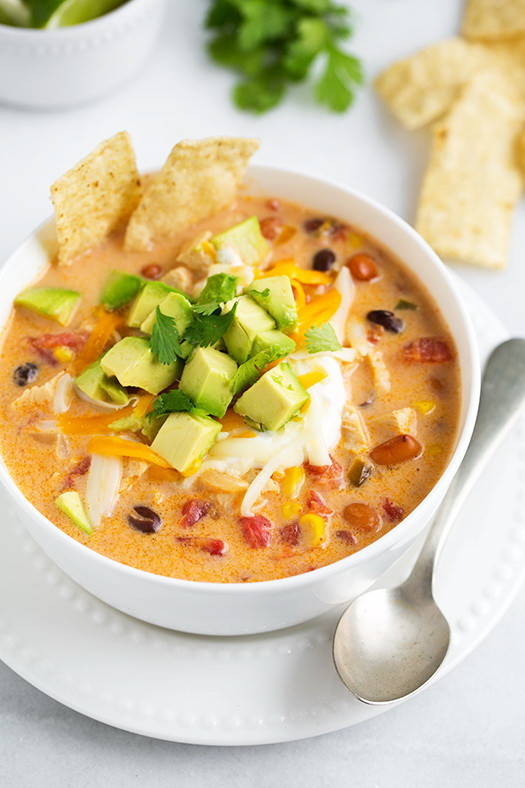 Chicken Tortilla Soup Healthy
 Cheesy Vegan & Chicken Tortilla Soup – Best Fast Healthy