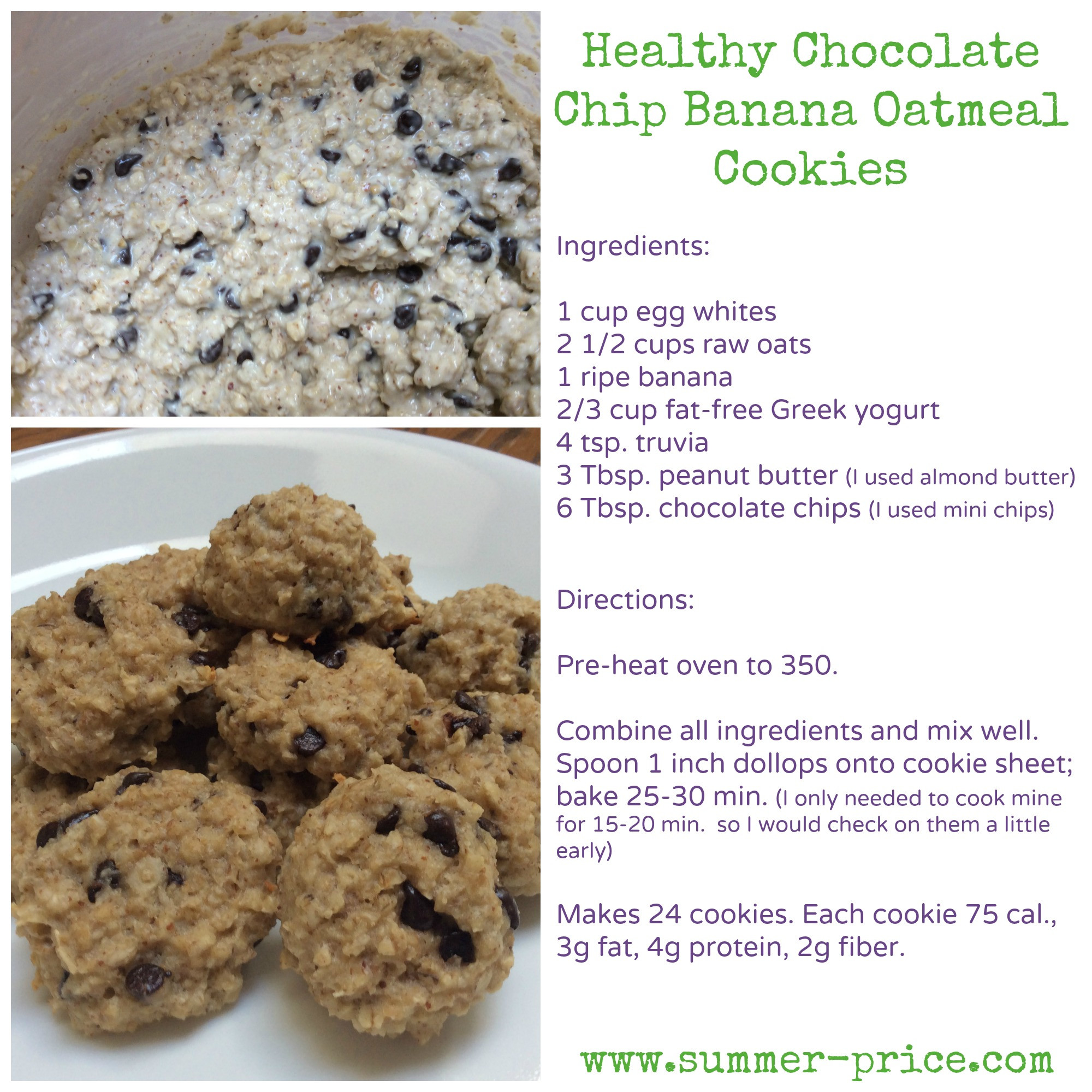 Choc Chip Oatmeal Cookies Healthy the Best Ideas for Healthy Chocolate Chip Banana Oatmeal Cookies Summer Price
