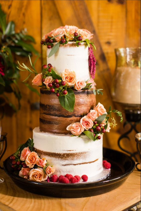 Chocolate And Vanilla Wedding Cakes
 35 Delicious Semi Naked Wedding Cakes Weddingomania